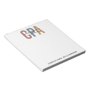 Personalized Retro CPA Certified Public Accountant Notepad