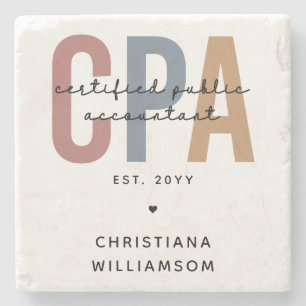 Personalized Retro CPA Certified Public Accountant Stone Coaster