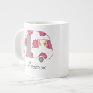 Personalized Retro Design Caravan Owner Jumbo Mugs