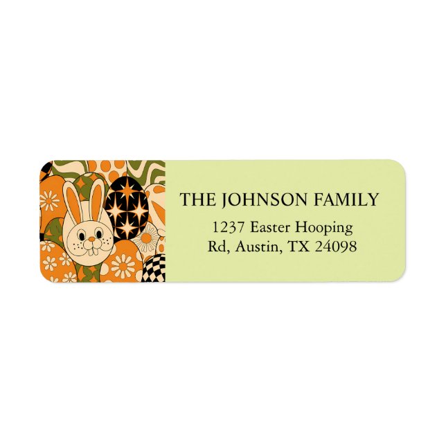 Personalized Retro Easter Return Address Label (Front)