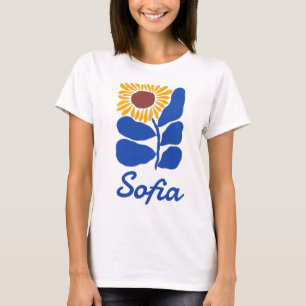 Personalized Retro Floral Daisy Custom Name Gift T-Shirt