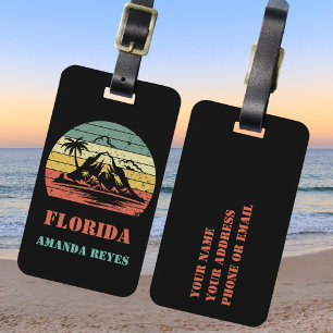 Personalized Retro Florida Luggage Tag