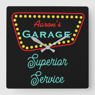 Personalized Retro Garage Sign Clock Gift