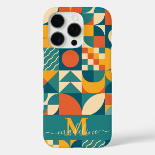 Personalized Retro Geometric Colorful  iPhone 16 Pro Case