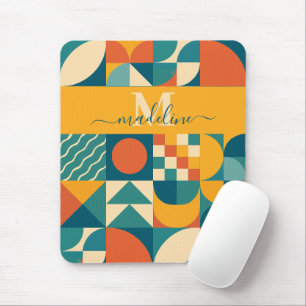 Personalized Retro Geometric Colorful Mouse Pad