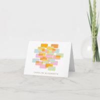 Personalized Retro Geometric Pastel Stationery