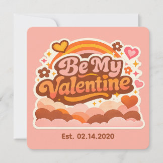 Personalized Retro Groovy Love Editable Date & Mes Card