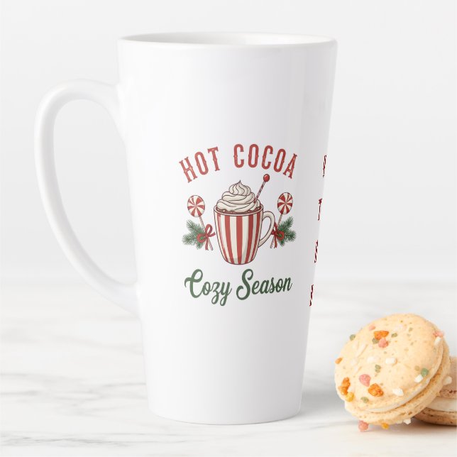 Personalized Retro Hot Cocoa Cozy Season Latte Mug (In Situ)