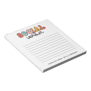 Personalized Retro Social Worker Notepad