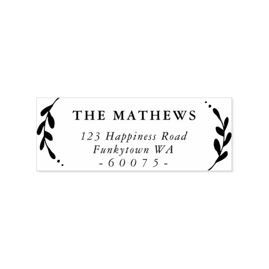 PERSONALIZED RETURN ADDRESS cute foliage simple Rubber Stamp
