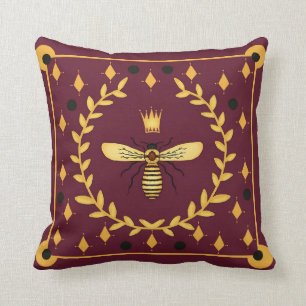 Personalized reversible Queen Bee Cushion