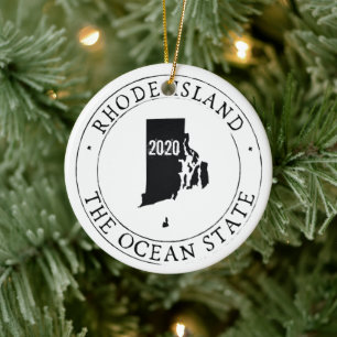 Personalized Rhode Island Ornament