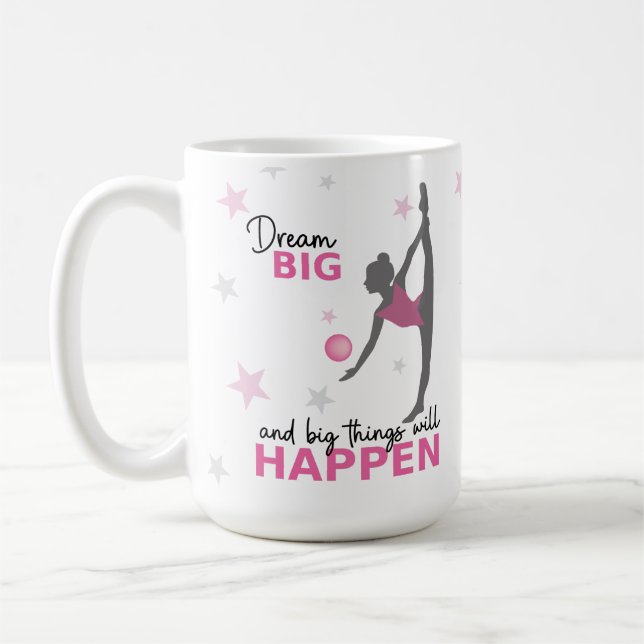 Personalized Rhythmic Gymnast Dream Big Coffee Mug (Left)