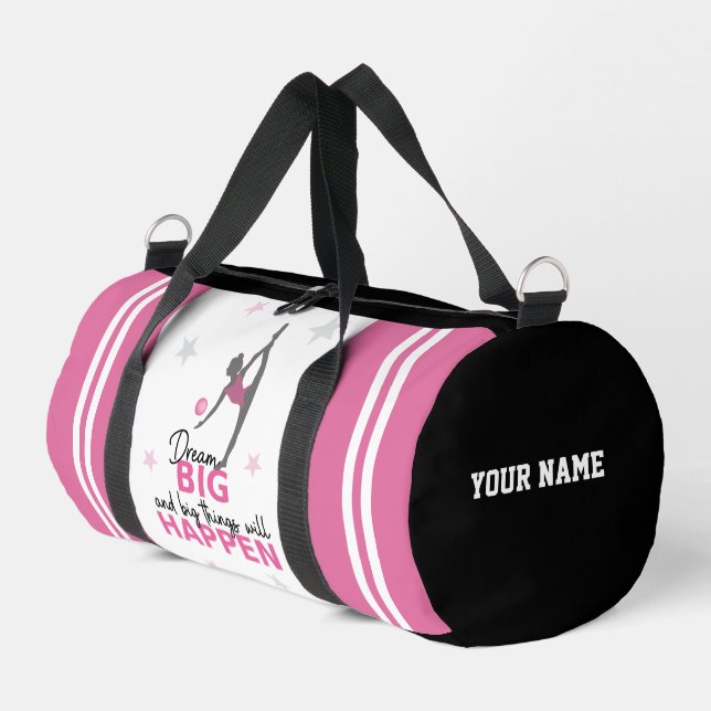 Personalized Rhythmic Gymnast Dream Big Duffel Bag (Left Corner)