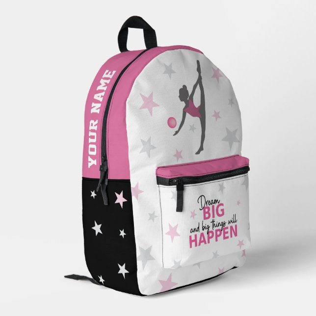 Personalized Rhythmic Gymnast Dream Big School Bag (Back Corner Left)
