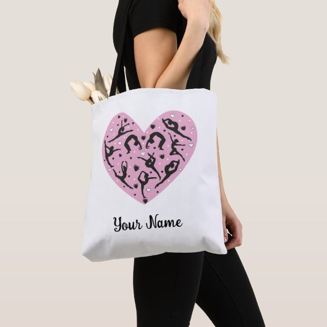 Personalized Rhythmic Gymnastics Tote Bag Pink (Close Up)