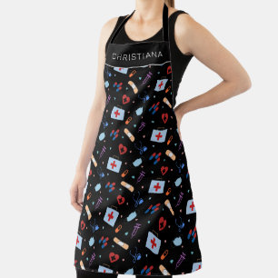 Personalized RN Nurse Doctor Medical Pattern Apron