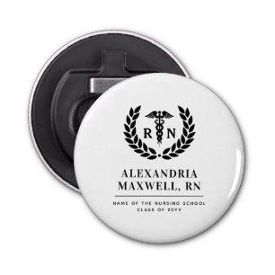 Personalized RN Nursing School Graduation Elegant Bottle Opener