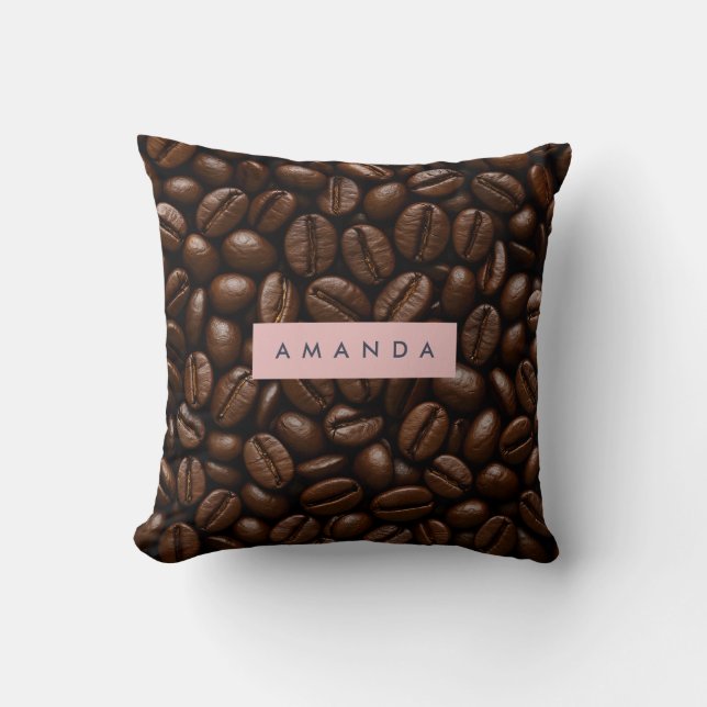 Personalized Roasted Coffee Beans  Cushion (Front)