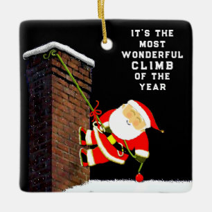 personalized rock climbing gift ceramic ornament