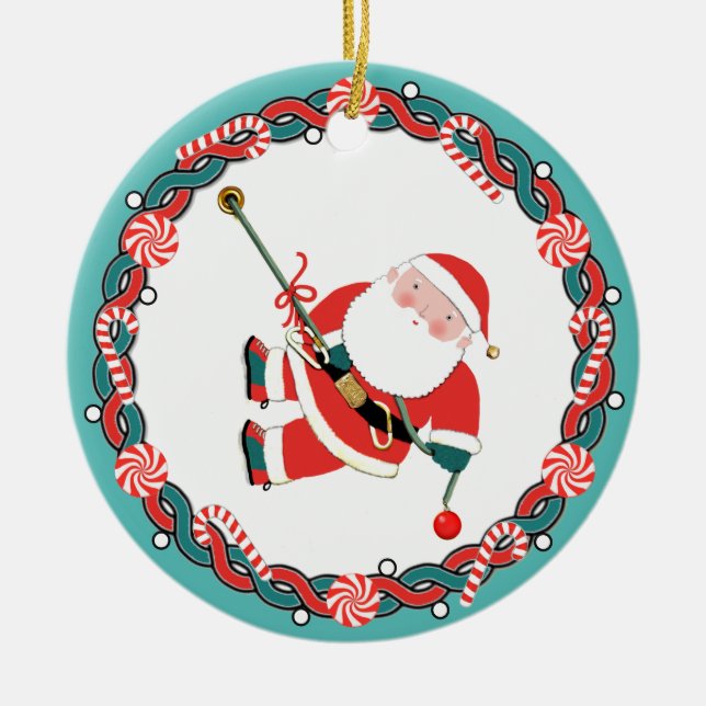 Personalized Rock Climbing Holiday Gift Ceramic Ornament (Front)