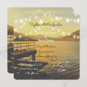 Personalized romantic lake wedding invitation