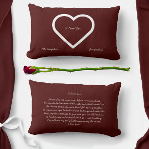 Personalized Romantic Valentine's Love Letter Lumbar Cushion