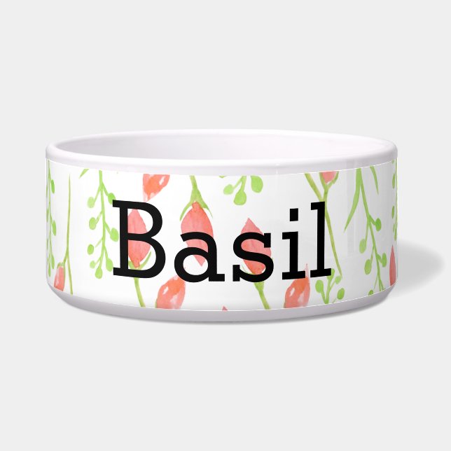 PERSONALIZED ROSE DESIGN pet bowl (Front)