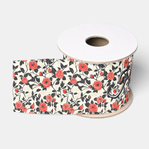 Personalized Rose Flower Adult Birthday Grosgrain Ribbon