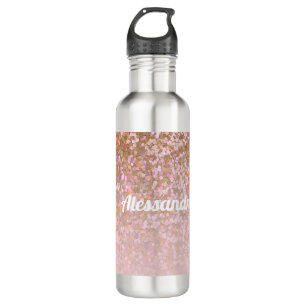 Personalized Rose Gold Glitter Ombre Name 710 Ml Water Bottle