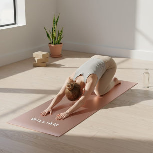 Personalized Rose Gold & Monogram Name Yoga Mat