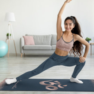 Personalized Rose Gold Om Symbol Yoga Mat