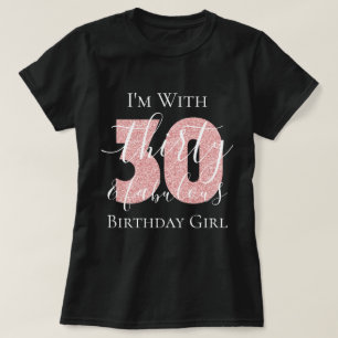 Personalized Rose Gold Thirty Fab Birthday Glitter T-Shirt