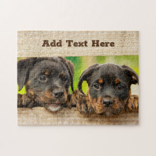 Personalized Rottweiler Puppy Dog Jigsaw Puzzle