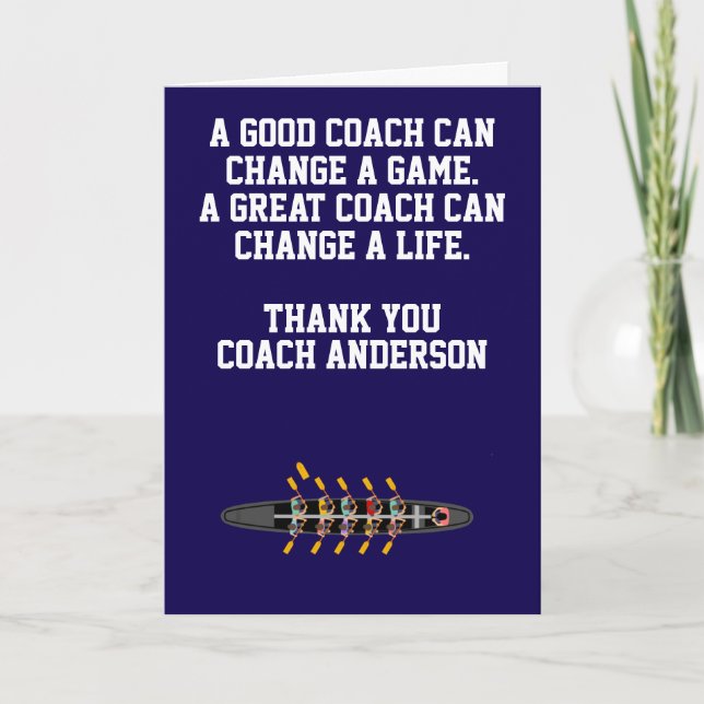Personalized Rowing Coach From Team Rower Card (Front)