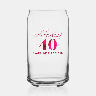 Personalized Ruby 40th Anniversary Keepsake Gift Can Glass