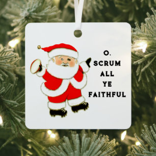 personalized rugby Christmas Metal Tree Decoration