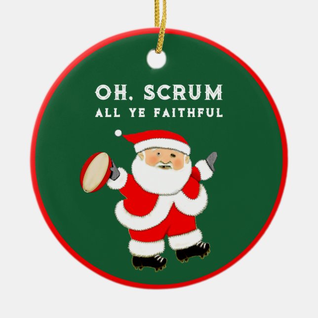 Personalized Rugby Collectible Ceramic Ornament (Front)