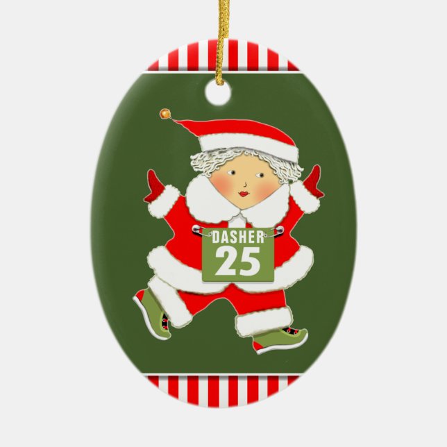 Personalized Runner Collectible Ceramic Ornament (Front)