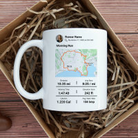 Personalized Running Route Map Mug | Custom Name, 