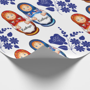 Personalized Russian Matryoshka Dolls Wrapping Paper