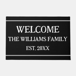 Personalized Rustic Family Name Monogram Doormat  