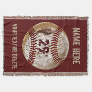 PERSONALIZED Rustic Grunge Baseball Throw Blanket