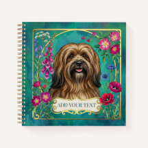 Personalized Sable Lhasa Apso Square Notebook