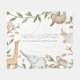 Personalized safari animal blanket for kids