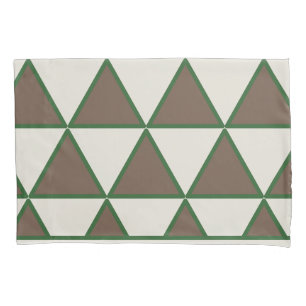 Personalized Sage Green Taupe Triangle Modern Chic Pillowcase