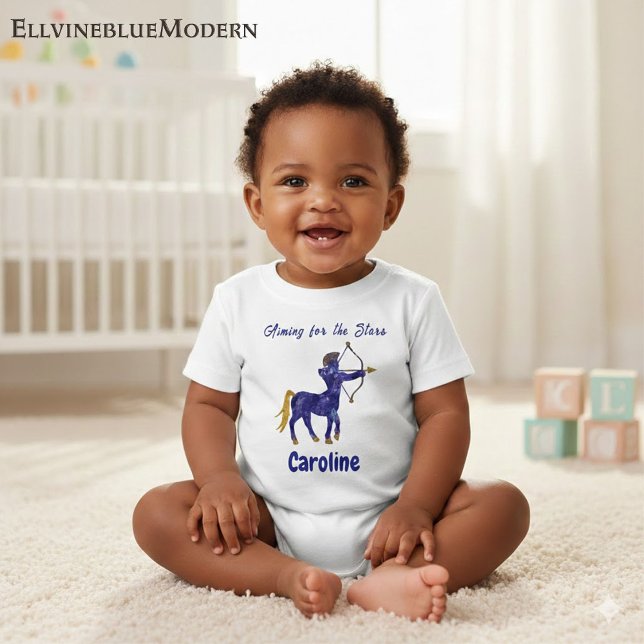 Personalized Sagittarius Zodiac Impressionist Baby T-Shirt (Creator Uploaded)