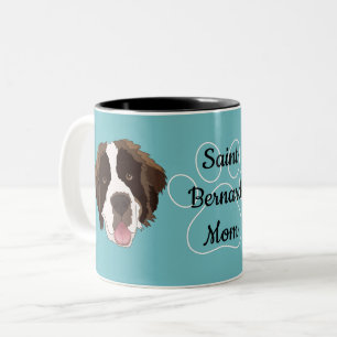 Personalized Saint Bernard Mom/ Dad Two-Tone Coffee Mug
