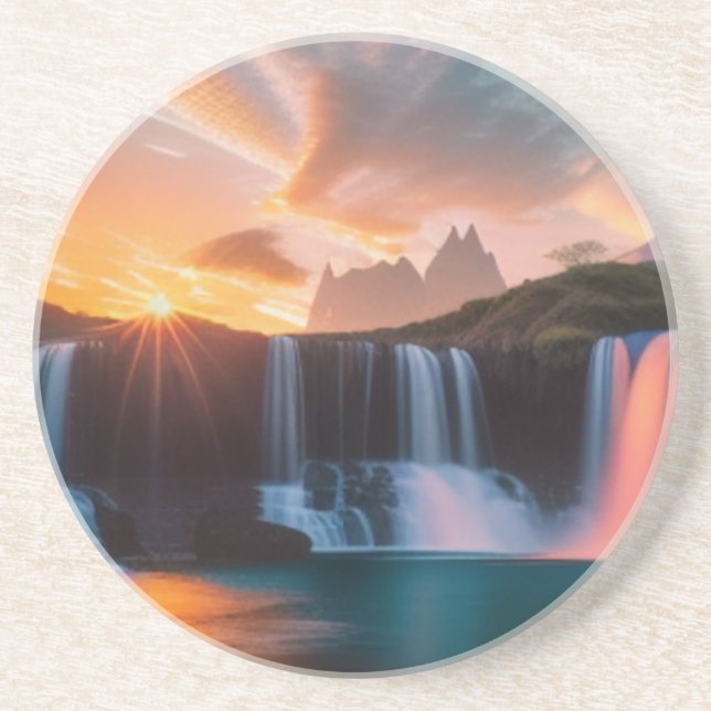 Personalized Sand Stone Coaster Enchanted Realms (Front)