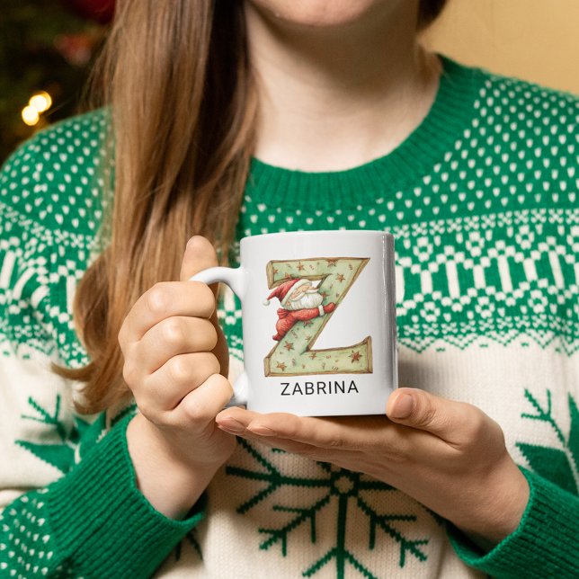 Personalized Santa Christmas Monogram Initial Z Coffee Mug (Personalized Santa Christmas Monogram Initial Z Coffee Mug)